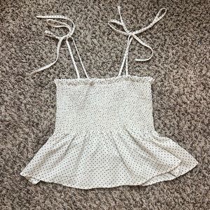 Polka Dot Ruffle Bandeau Top